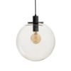 BOULDER 30 függő lámpa tiszta üveg/fekete 230V LED E27 15W