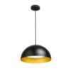 GLADYS 40 függő lámpa fekete/aranysárga 230V LED E27 30W
