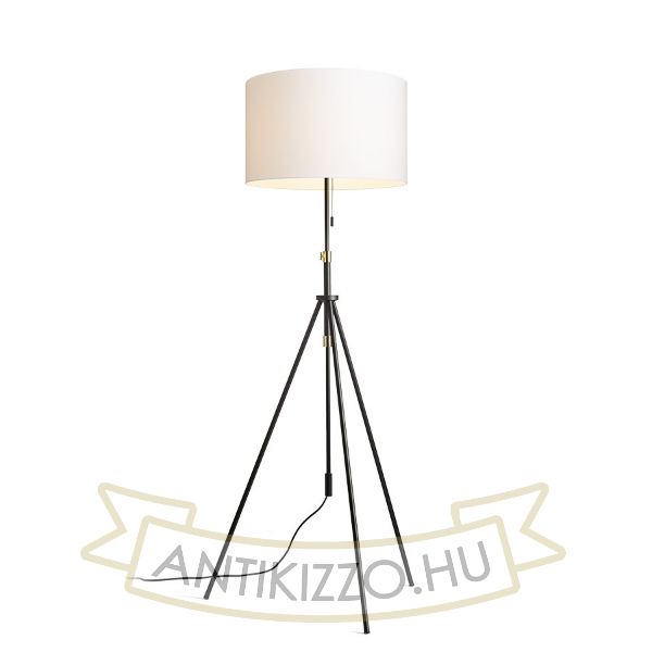 LUTON/RON 55 állólámpa  Polycotton fehér/fekete/fém 230V LED E27 15W