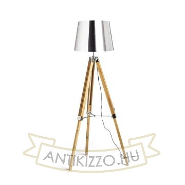ALVIS/ILUSION állólámpa  krómozott fólia/bambusz 230V LED E27 15W
