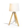 ALVIS/AMBITUS 30 asztali lámpa  Polycotton fehér/bambusz 230V LED E27 15W