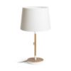 KEITH/AMBITUS 30 asztali lámpa USB-vel  Polycotton fehér/bükk 230V LED E27 15W