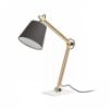 NIZZA asztali lámpa Polycotton fekete/fa 230V LED E14 7W