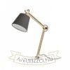 NIZZA asztali lámpa Polycotton fekete/fa 230V LED E14 7W
