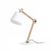 NIZZA asztali lámpa Polycotton fehér/fa 230V LED E14 7W