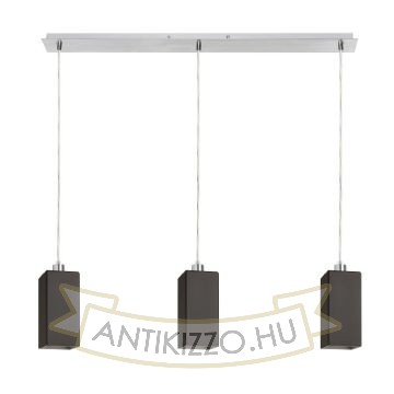 LIZ III 80 függő lámpa fekete üveg/króm 230V LED E27 3x15W