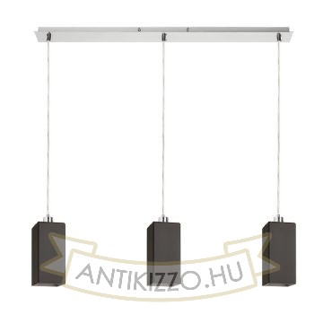 LIZ III 80 függő lámpa fekete üveg/matt nikkel 230V LED E27 3x15W