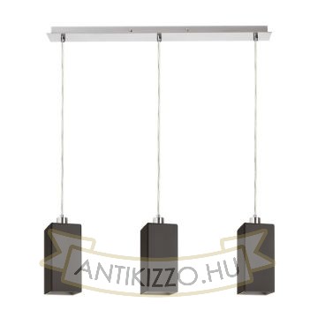 LIZ III 60 függő lámpa fekete üveg/matt nikkel 230V LED E27 3x15W