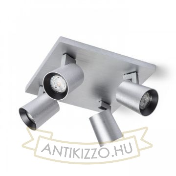 KENNY IV mennyezeti lámpa  szálcsiszolt alumínium/fekete 230V LED GU10 4x8W