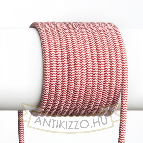 FIT 3x0,75 1fm textil kábel piros/fehér  