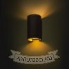 RON W 15/25 fali lámpa  Polycotton fekete/arany fólia 230V LED E27 15W