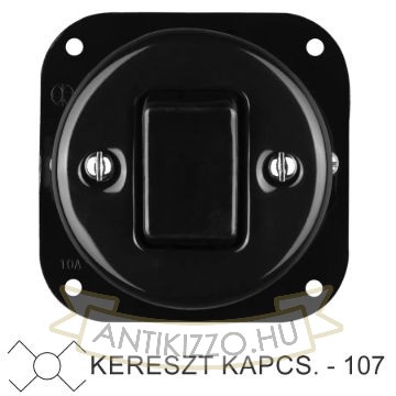 Kép Egyes billenő fekete porcelán kereszt-kapcsolóbetét