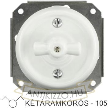 Kép Fehér porcelán csillár forgókapcsoló betét, süllyesztett