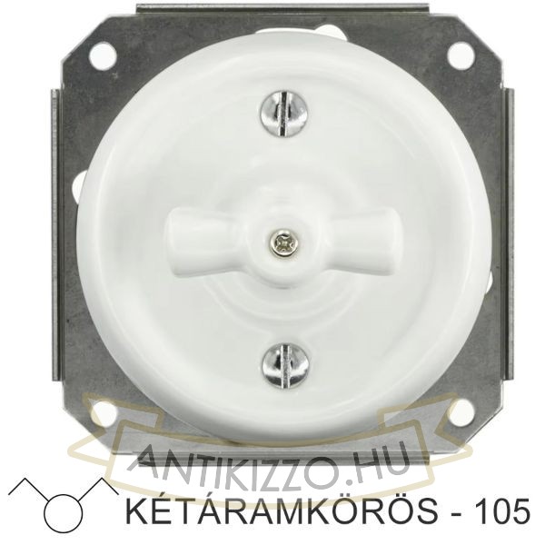 Kép Fehér porcelán csillár forgókapcsoló betét, süllyesztett