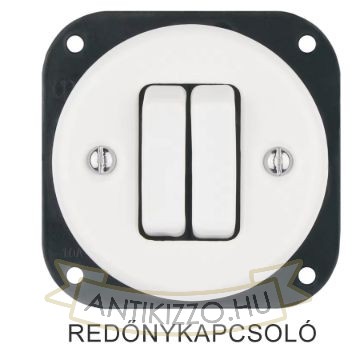 Kép Fehér porcelán redőnykapcsoló betét