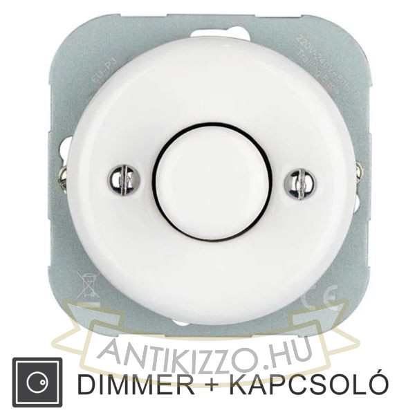 Porcelán dimmer Ø60 mm-es süllyesztett szereléshez