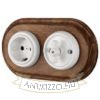 Kép Kettes sötétbarna fa sorolókeret süllyesztett porcelán egységekhez