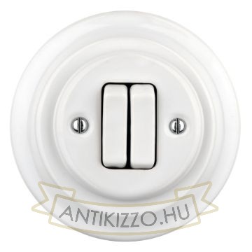 Kép Redőnykapcsoló, fehér porcelán + fehér porcelán keret - BONOLO