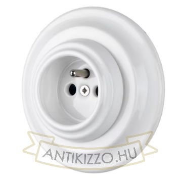 Kép Süllyesztett fehér porcelán földelőtüskés csatlakozó aljzat