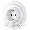 Fehér porcelán konnektor, falba süllyesztett kerettel - BONOLO