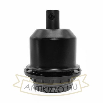 Fekete Edison E27 búratartós foglalat fém burkolattal