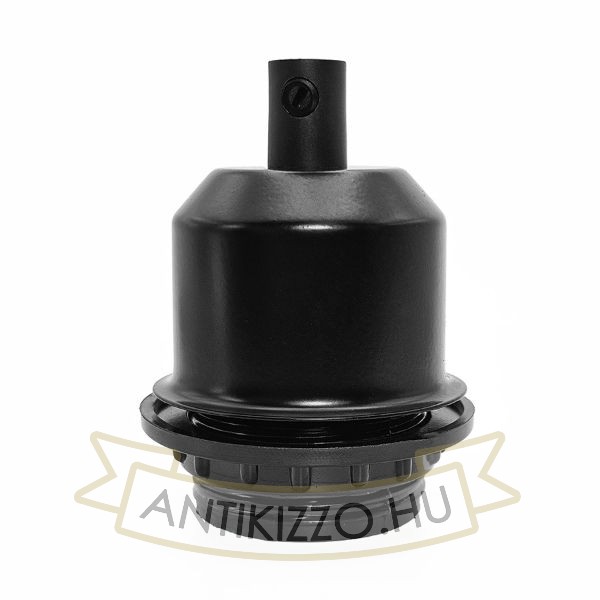 Fekete Edison E27 búratartós foglalat fém burkolattal