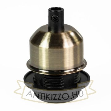 Antik bronz Edison E27 búratartós foglalat fém burkolattal
