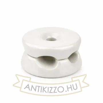 Fehér porcelán dupla vezetékrögzítő falon kívüli kábelezéshez