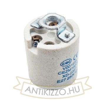 Porcelán E27 foglalat erősített M10x1 menettel