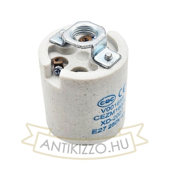Porcelán E27 foglalat erősített M10x1 menettel