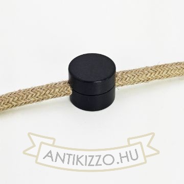 Fekete bakelit vezetékrögzítő juta vezetékkel
