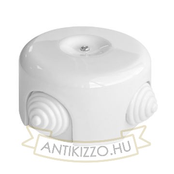 Fehér porcelán falonkívüli kötődoboz 78x45mm