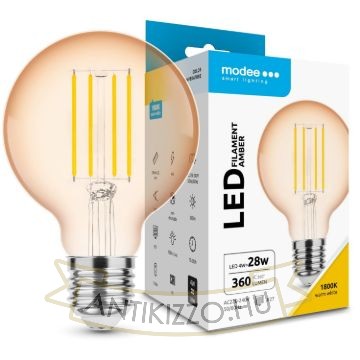 Modee LED Filament Amber Globe G80 4W E27 320° 1800K (360 lumen)