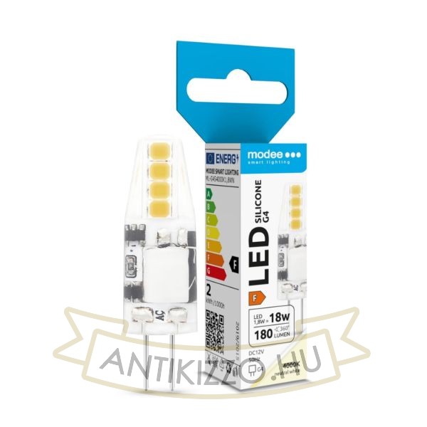 Modee Lighting LED Izzó G4 Silicon DC 12V 1,8W 4000K (180 lumen) ERP