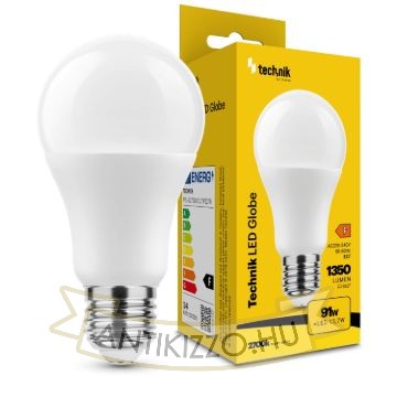 Technik LED Izzó Globe A60 13,7W E27 360° 2700K (1350 lumen) ERP
