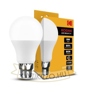 KODAK Max LED Izzó Globe A60 9W B22 270° 6000K (806 lumen)