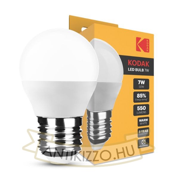 KODAK Max LED Izzó Globe Mini G45 7W E27 270° 2700K (550 lumen)