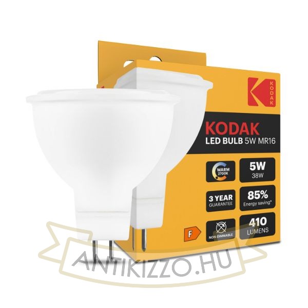 KODAK Max LED Izzó Spot Alu-Plastic 5W MR16 100° 2700K (410 lumen)