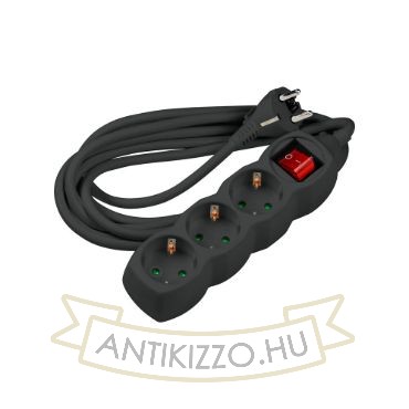 1,5mm2 Elosztó Kapcsolós (Fekete)