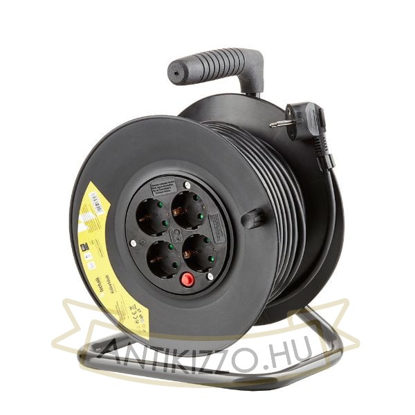 Technik Professional Kábeldob 4-er 25m 1,5mm2 (fekete) 16A