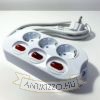 Technik Professional Elosztó 3 utas 1,5m kábel 1,5mm2 rézkábel + 3 kapcsoló 16A
