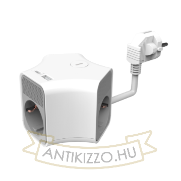Technik Professional WG Elosztó Kocka 3 utas 1,4m kábel + USB-A + USB-C 16A