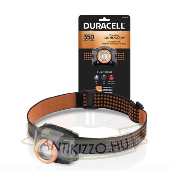 Duracell Fejlámpa DH350SE Fókuszálható (+3AAA) IPX4 (350 lumen) B1