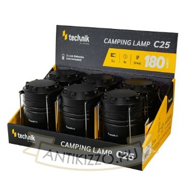 Technik Kempinglámpa C25 (3xAA/nem tartozék) COB IP44 (180 lumen) 6db/display