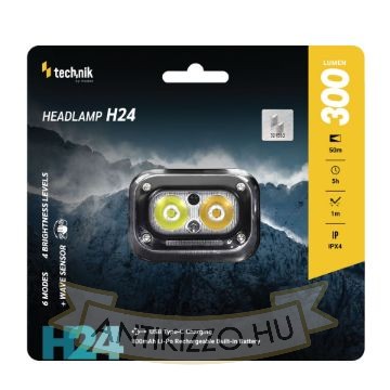 Technik Fejlámpa H24 (akkumulátoros) LED +Type-C IPX4 (300 lumen)
