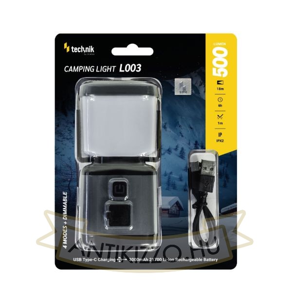 Technik Kempinglámpa L003 (+1x21700 3000mAh) (500 lumen)