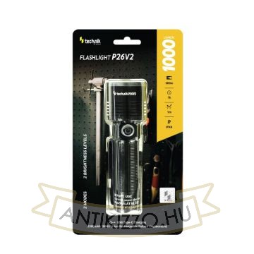 Technik Elemlámpa P26V2 (+1x18650 2000mAh) LED + USB-C (1000 lumen)