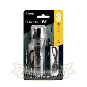 Technik Elemlámpa P5 (akkumulátoros) XPE LED + micro USB  (150 lumen)