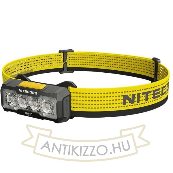 Nitecore Fejlámpa NU27 (akkumulátoros - tartozék) 4x UHE LED (600 lumen) Fekete