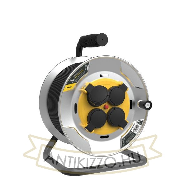 Technik Industrial Kábeldob 4-er 25m 1,5mm2 H07RN-F (IP44) 16A Fémház